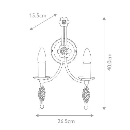 Elstead - Wandlamp BELFRY 2xE14/60W/230V