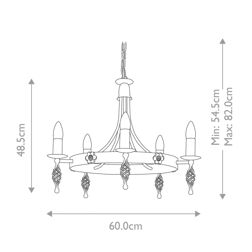 Elstead - Hanglamp aan een ketting BELFRY 5xE14/60W/230V