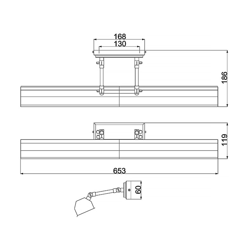 Elstead - Applique pour tableaux CHAWTON 4xE14/40W/230V noir