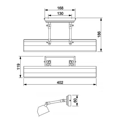 Elstead - Schilderijlamp CHAWTON 2xE14/40W/230V glanzend chroom