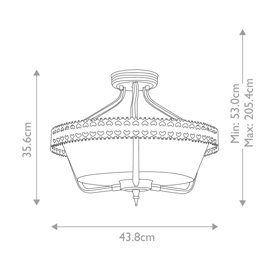 Elstead - Bevestigde hanglamp CROWN 3xE27/60W/230V