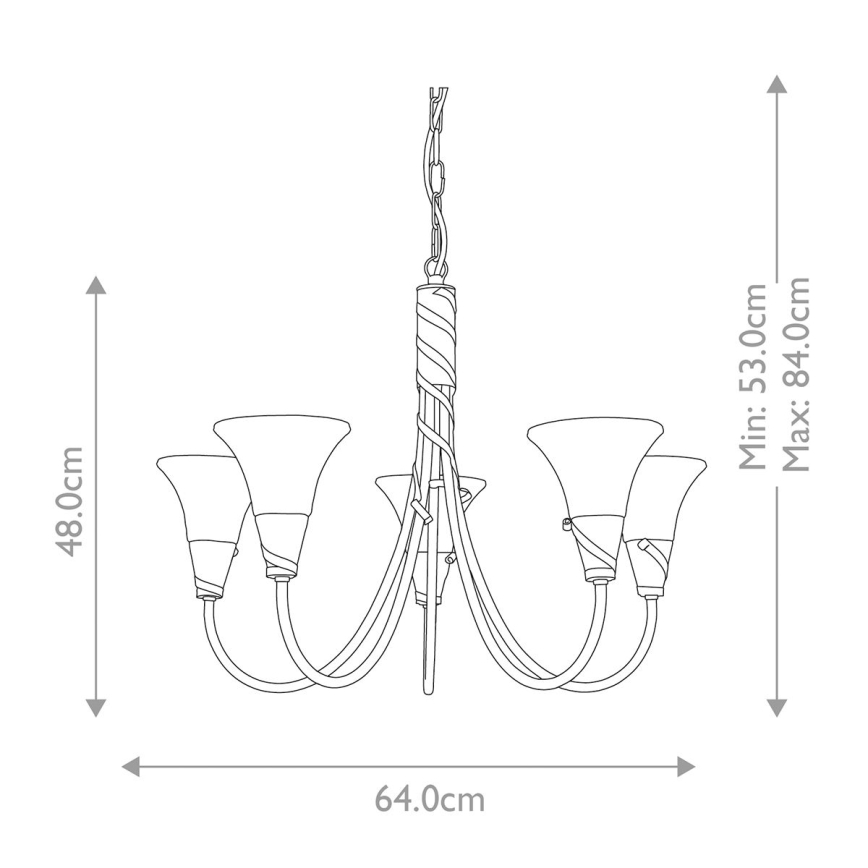 Elstead - Hanglamp aan een ketting EMILY 5xE14/40W/230V