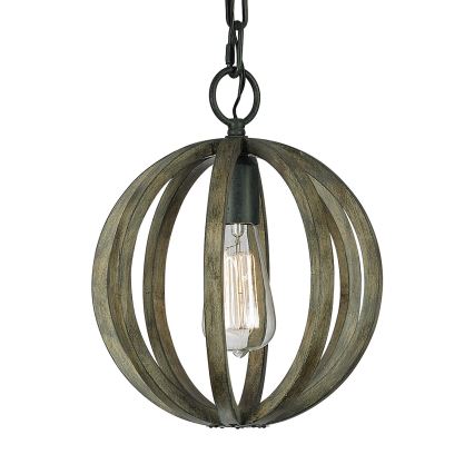 Elstead FE-ALLIER-P-WW - Hanglamp aan een ketting ALLIER 1xE27/60W/230V eiken