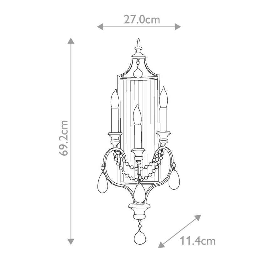 Elstead FE-GIANNA3W - Kristallen wandlamp GIANNA 3xE14/60W/230V