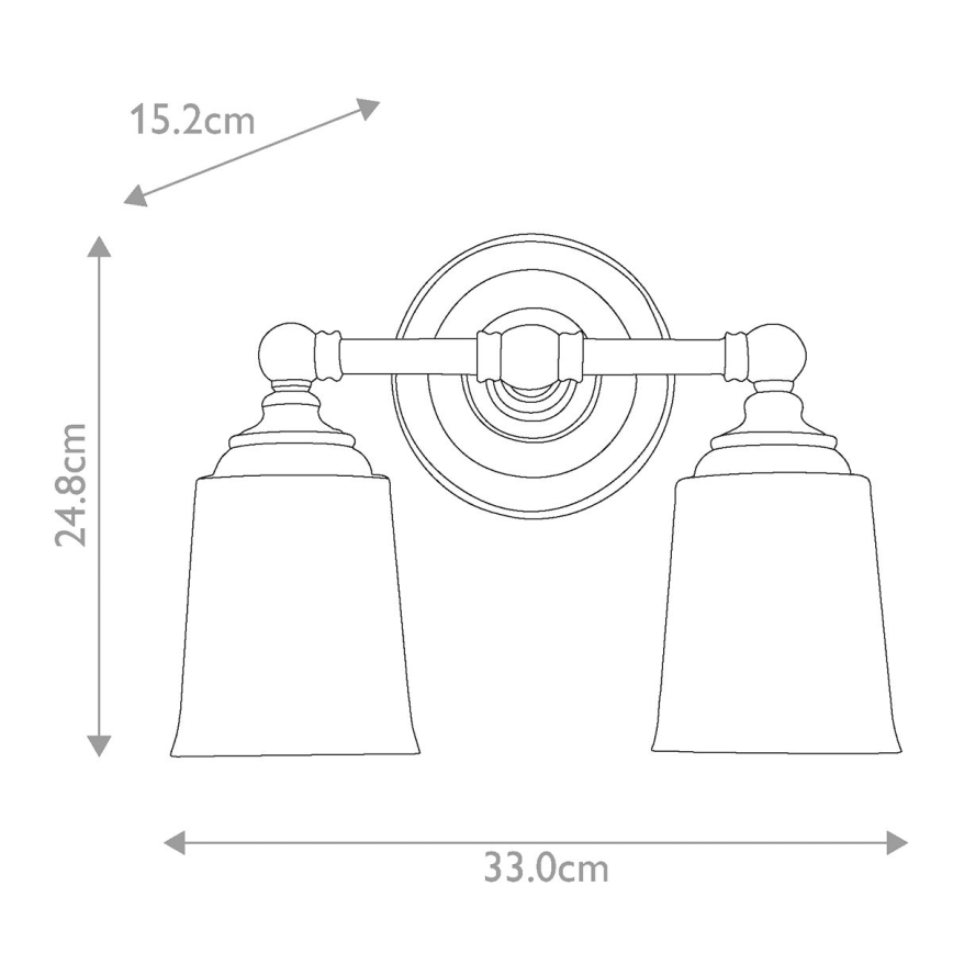 Elstead FE-HUGOLAKE2BATH - LED Badkamer wandlamp HUGOLAKE 2xG9/3W/230V IP44