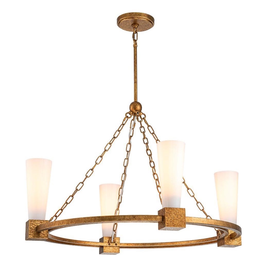 Elstead - Hanglamp met stang KRISTY 4xE27/40W/230V koperen