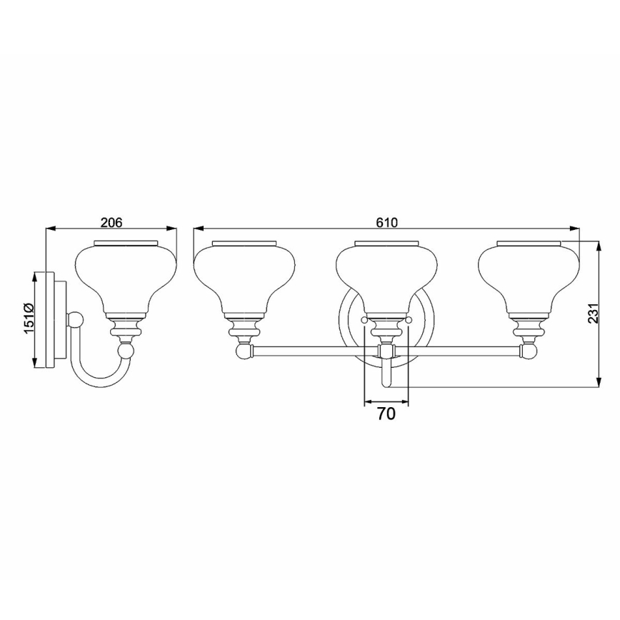 Elstead - Applique murale salle de bain LED AINSLEY 3xG9/3W/230V IP44