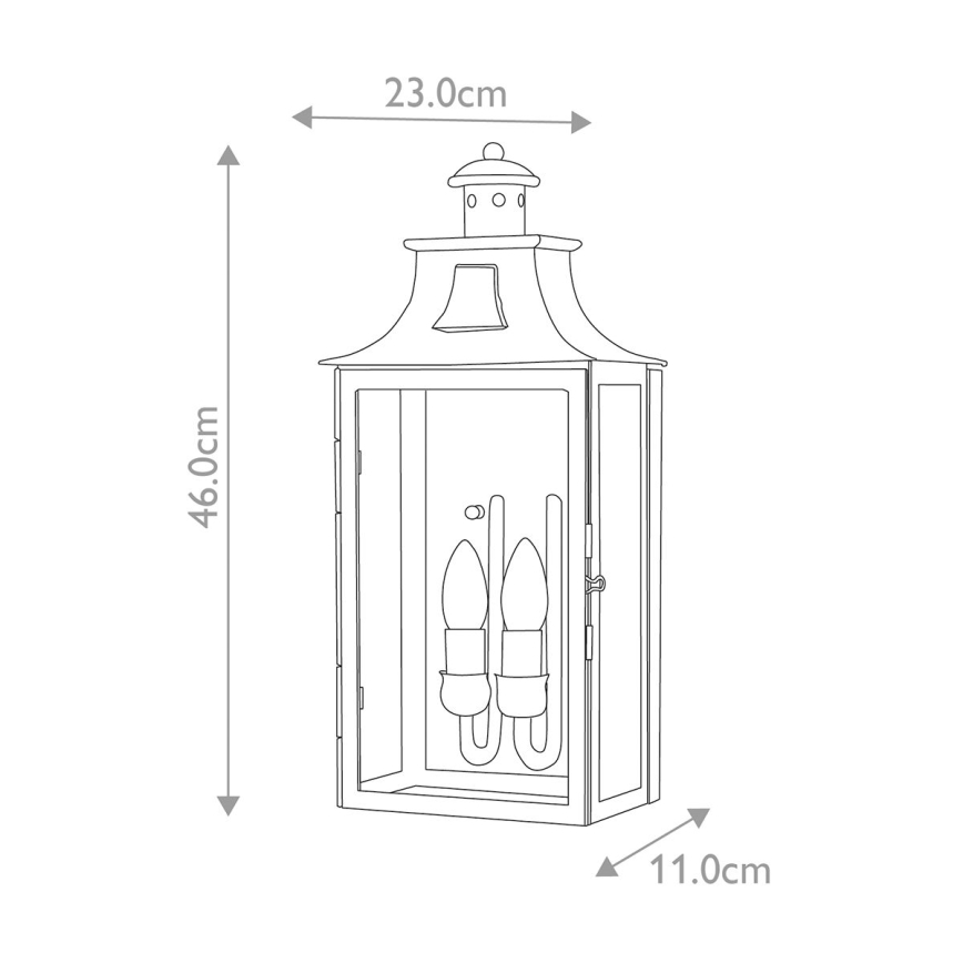Elstead - Wandlamp voor buiten KENDAL 2xE14/60W/230V IP44