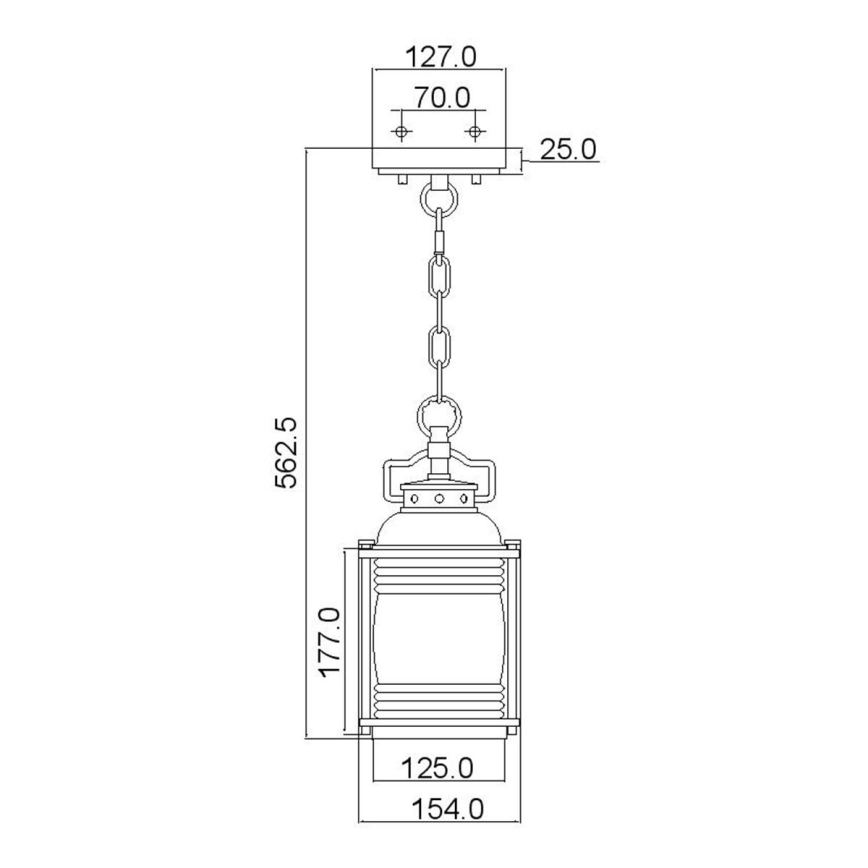 Elstead KL-ASHLANDBAY8-S - Hanglamp voor Buiten ASHLAND 1xE27/60W/230V IP44