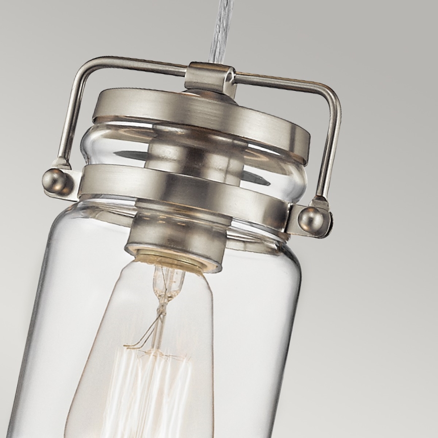 Elstead KL-BRINLEY-MP-NI - Hanglamp aan een koord BRINLEY 1xE27/60W/230V mat chroom