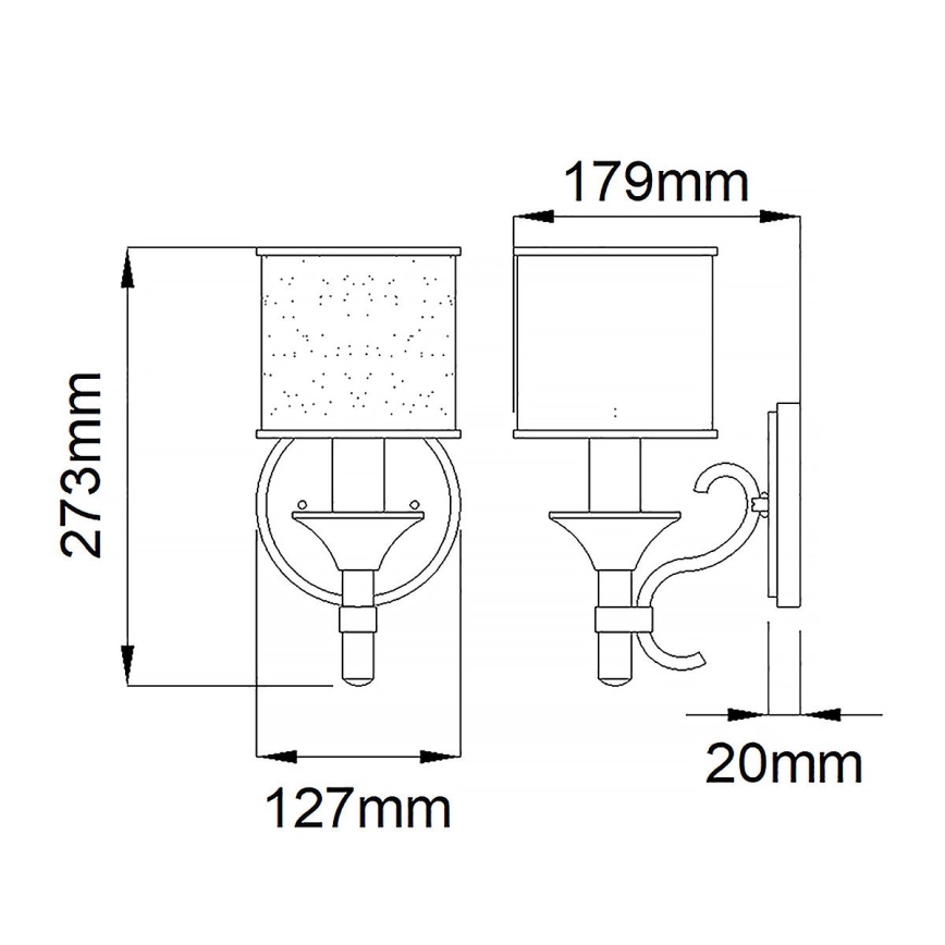 Elstead KL-LACEY1-MB - Applique murale LACEY 1xE14/60W/230V