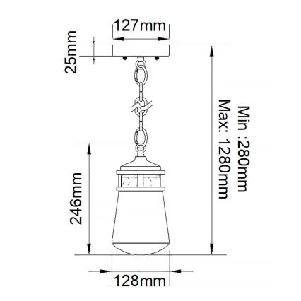 Elstead KL-LYNDON8-S-AZ - Hanglamp voor buiten LYNDON 1xE27/75W/230V IP44 antraciet