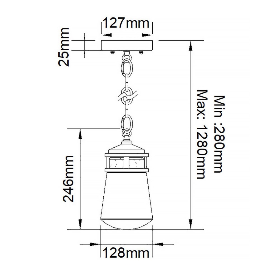 Elstead KL-LYNDON8-S-AZ - Hanglamp voor buiten LYNDON 1xE27/75W/230V IP44 antraciet