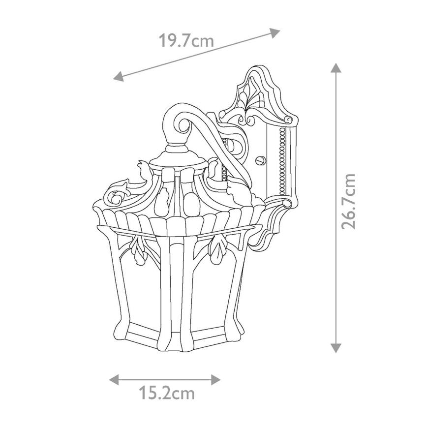 Elstead KL-TOURNAI2-S - Wandlamp voor buiten TOURNAI 1xE27/100W/230V IP44