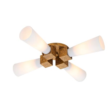 Elstead - Hanglamp met stang KRISTY 4xE27/40W/230V koperkleurig