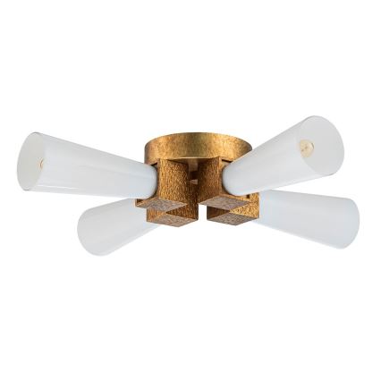 Elstead - Hanglamp met stang KRISTY 4xE27/40W/230V koperkleurig