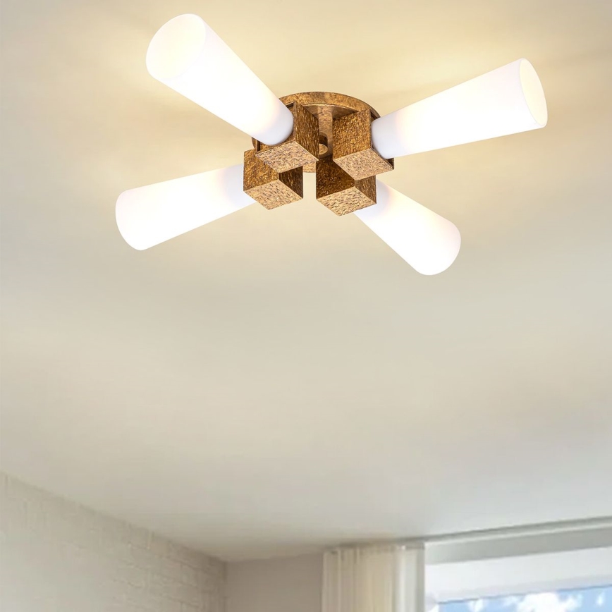 Elstead - Suspension sur tige KRISTY 4xE27/40W/230V cuivrée