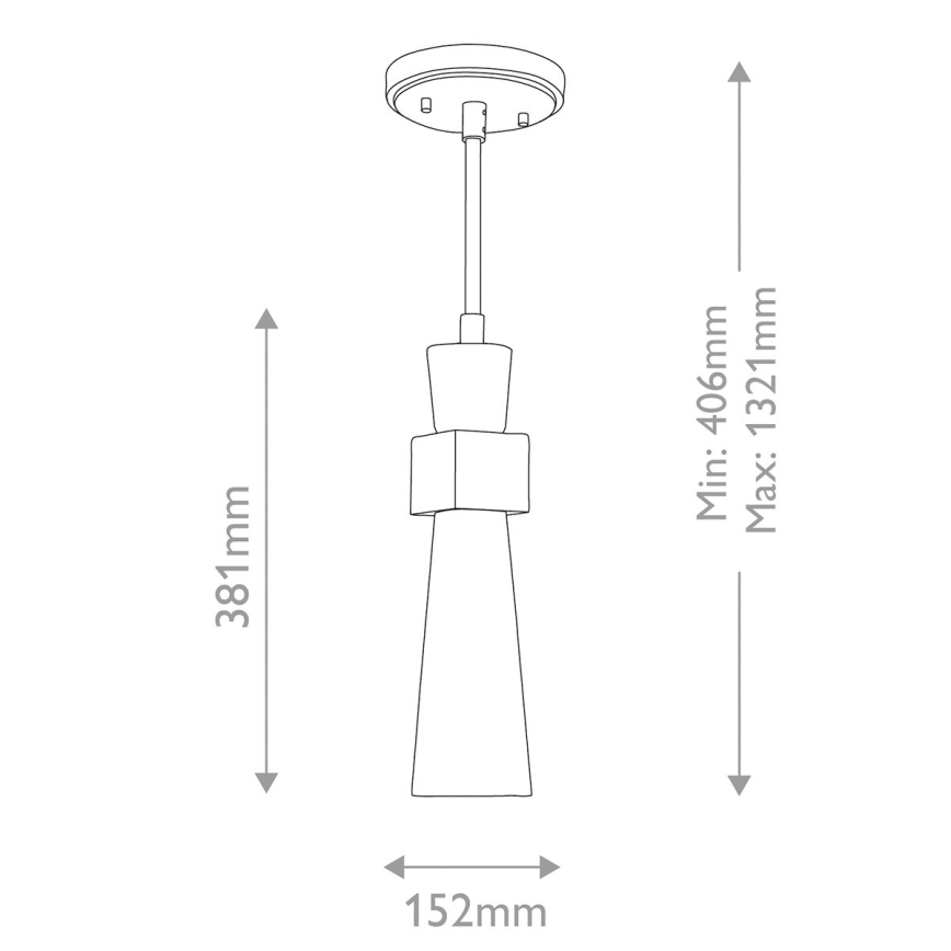 Elstead - Suspension sur tige KRISTY 1xE27/40W/230V Ø 15,2 cm cuivrée
