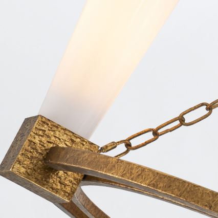 Elstead - Hanglamp met stang KRISTY 4xE27/40W/230V koperen