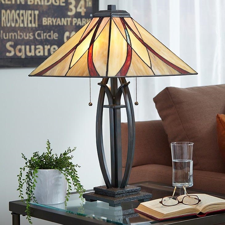 Elstead - Lampe de table Tiffany ASHEVILLE 2xE27/60W/230V