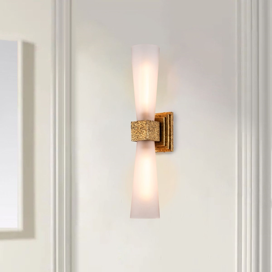 Elstead - LED badkamerwandlamp KRISTY 2xG9/4W/230V IP44 koperkleurig