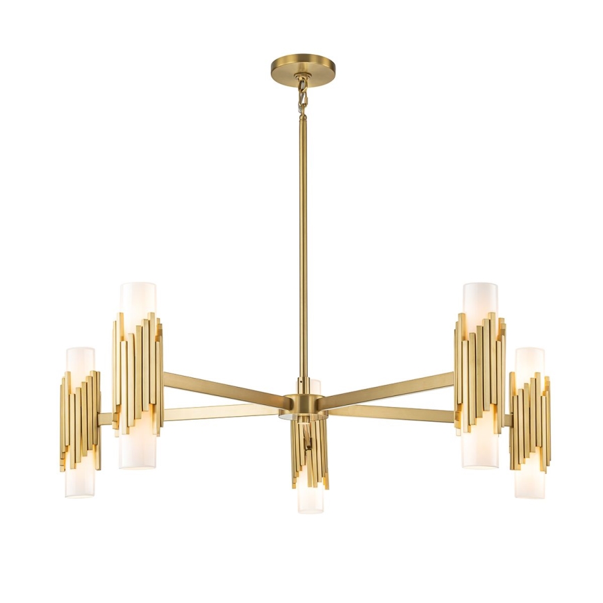 Elstead - Kroonluchter aan stang MARVELE 10xE14/40W/230V goud