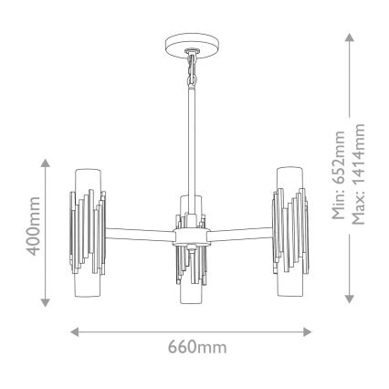Elstead - Suspension à tige MARVELE 6xE14/40W/230V dorée