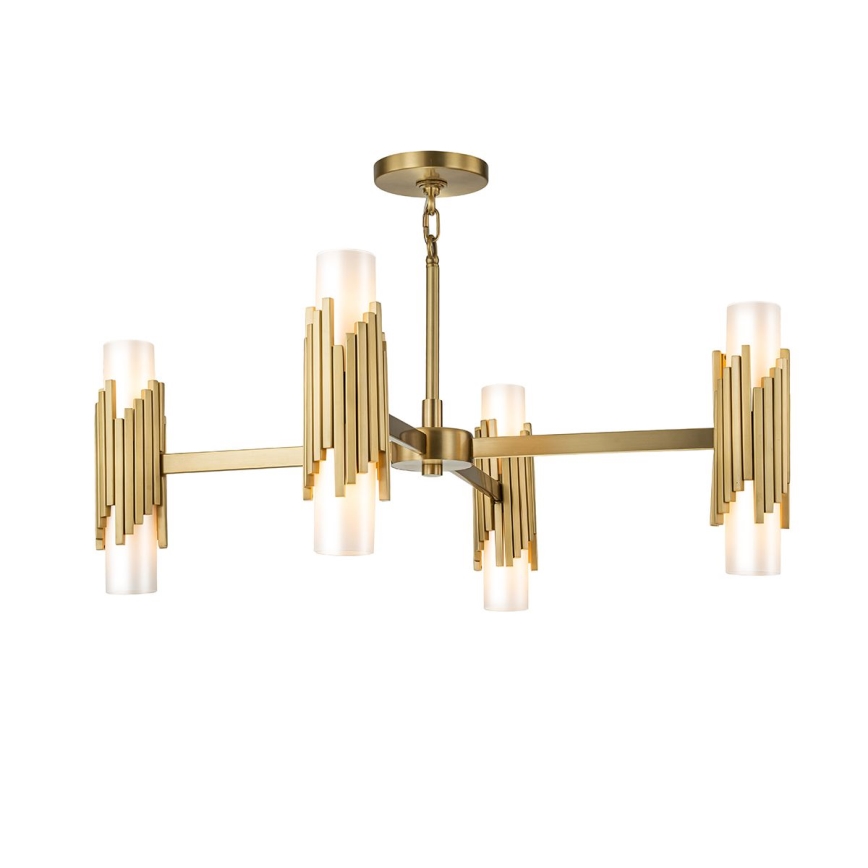Elstead - Hanglamp met stang MARVELE 8xE14/40W/230V goudkleurig