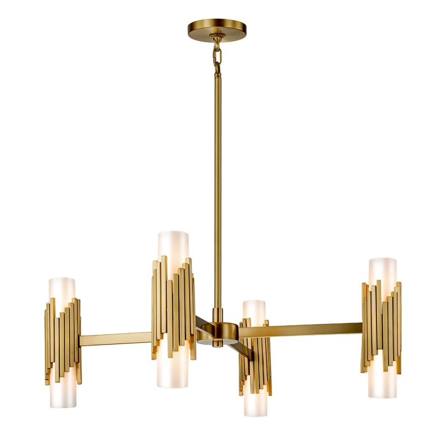 Elstead - Hanglamp met stang MARVELE 8xE14/40W/230V goudkleurig