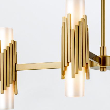 Elstead - Hanglamp met stang MARVELE 8xE14/40W/230V goudkleurig