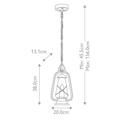 Elstead - Buitenhanglamp aan ketting MINERS 1xE27/60W/230V IP44 brons