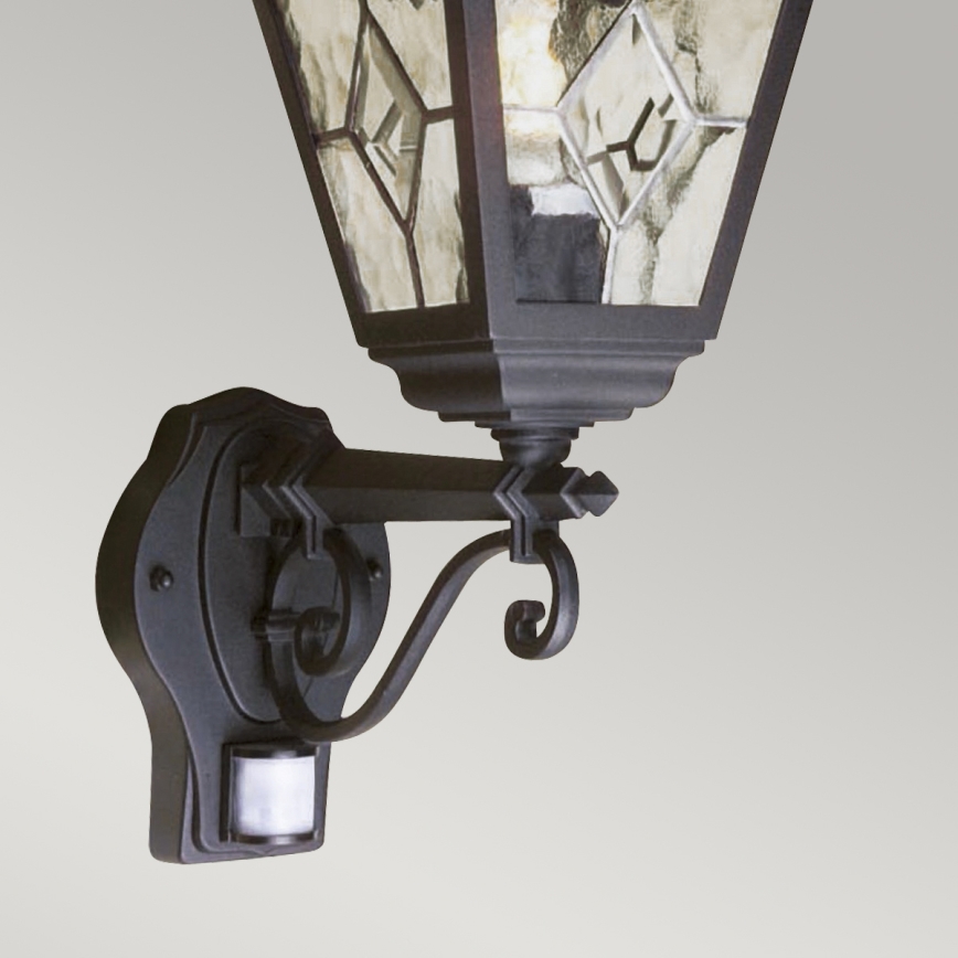 Elstead - Buitenwandlamp met sensor NORFOLK 1xE27/100W/230V IP43