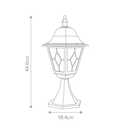 Elstead NR3-BLK - Lampadaire extérieur NORFOLK 1xE27/100W/230V IP43