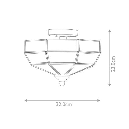 Elstead OLD-PARK-PN -  Plafondlamp OLD PARK 2xE27/60W/230V glanzend chroom 