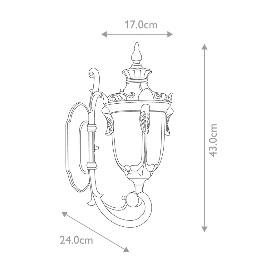 Elstead - Applique murale extérieure PHILADELPHIA 1xE27/60W/230V IP44