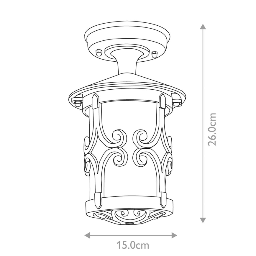Elstead - Plafondlamp voor buiten HEREFORD 1xE27/100W/230V IP23 zwart