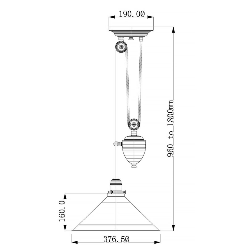Elstead PV-P-PN - Suspension filaire PROVENCE 1xE27/100W/230V chrome brillant