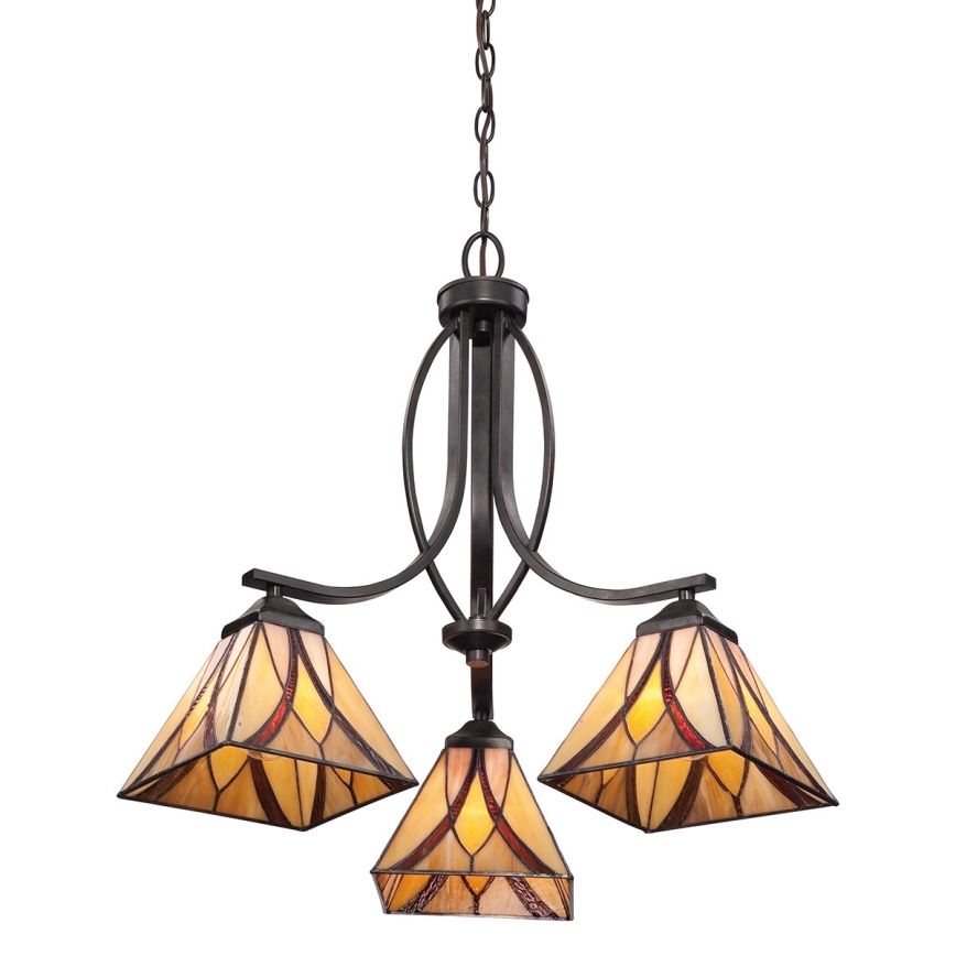 Elstead QZ-ASHEVILLE3 - Hanglamp aan een ketting ASHEVILLE 3xE27/60W/230V