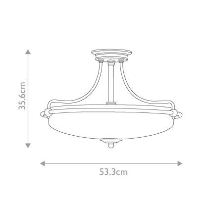 Elstead - Bevestigde hanglamp GRIFFIN 4xE27/100W/230V messing