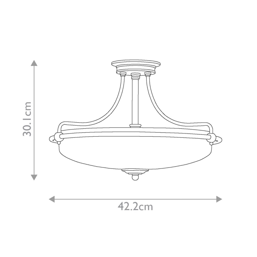 Elstead - Bevestigde hanglamp GRIFFIN 3xE27/100W/230V glanzend chroom