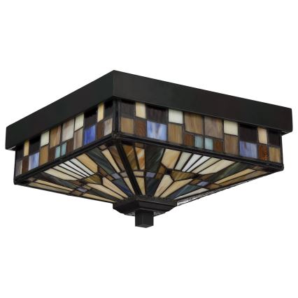 Elstead - Buitenplafondlamp Tiffany INGLENOOK 2xE27/60W/230V IP44