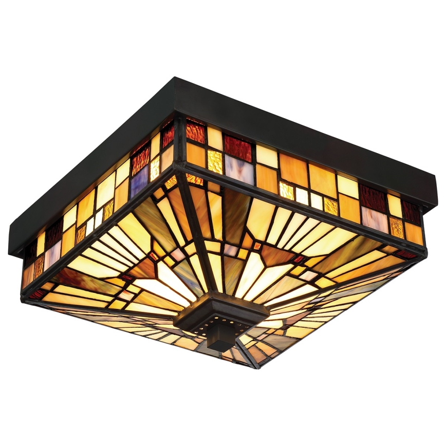 Elstead - Buitenplafondlamp Tiffany INGLENOOK 2xE27/60W/230V IP44