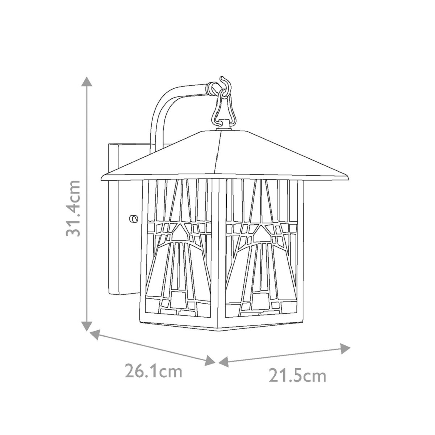 Elstead - Applique murale d'extérieur Tiffany INGLENOOK 1xE27/60W/230V IP44