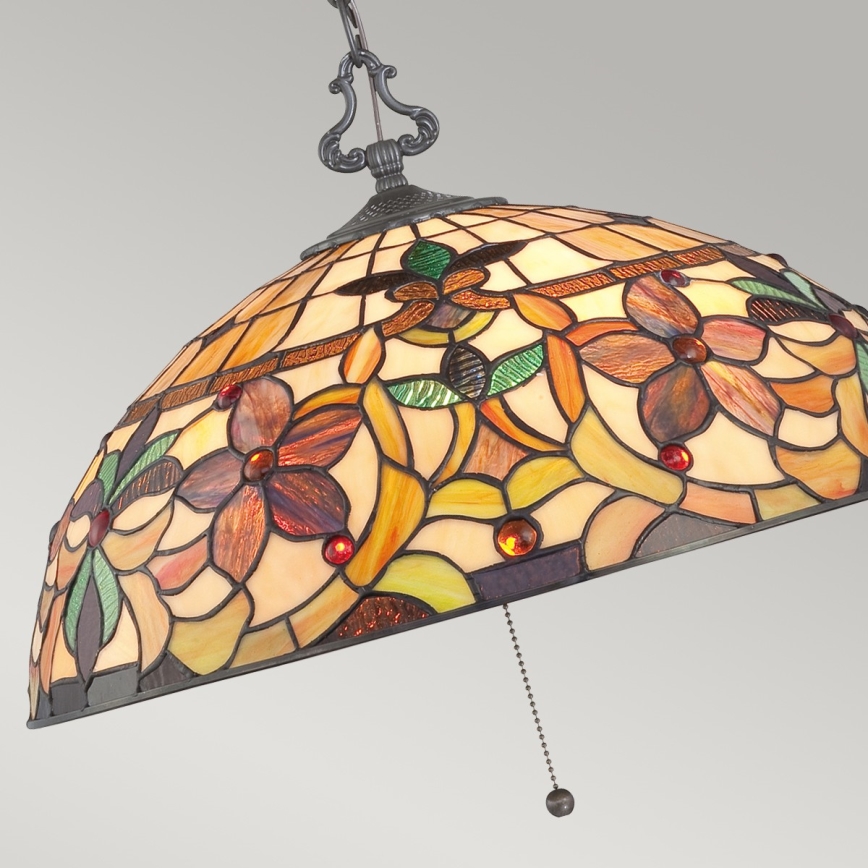 Elstead - Suspension à chaîne Tiffany KAMI 3xE27/60W/230V