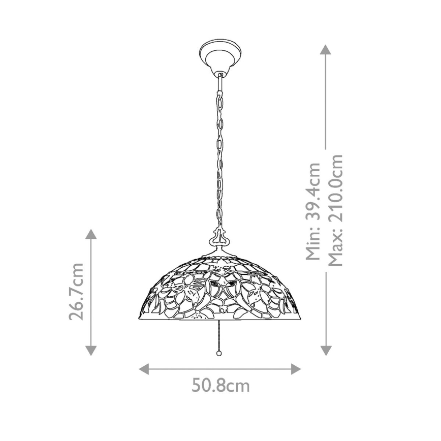 Elstead - Suspension à chaîne Tiffany KAMI 3xE27/60W/230V