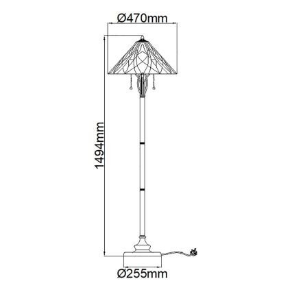 Elstead QZ-VICTORY-FL - Vloerlamp VICTORY 2xE27/60W/230V