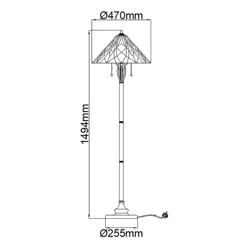 Elstead QZ-VICTORY-FL - Vloerlamp VICTORY 2xE27/60W/230V