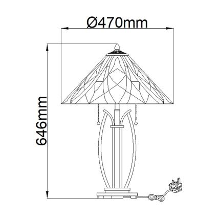 Elstead QZ-VICTORY-TL - Tafellamp VICTORY 2xE27/60W/230V