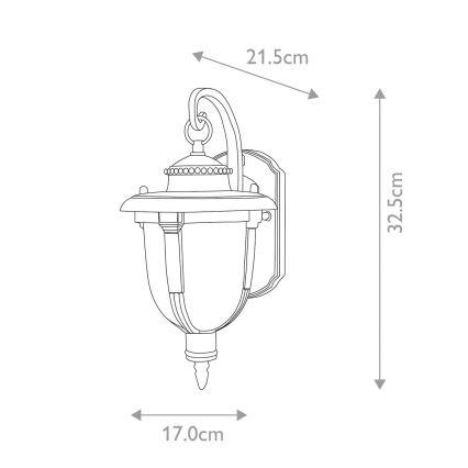 Elstead STL2-S-WB - Wandlamp voor buiten ST LOUIS 1xE27/100W/230V IP44