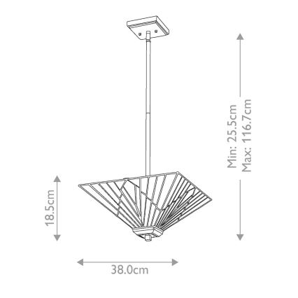 Elstead - Suspension à tige Tiffany ALDERLEY 2xE27/60W/230V